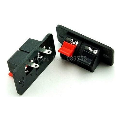 50pcs 2P Audio Speaker Terminal Double Spring Clip Jack Plug Socket