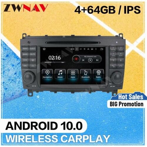 Android 10.0 Car multimedia Player for Mecerdes Benz C- W203 2004-2007 CLK W209 2004-2005 audio radio auto stereo IPS head unit