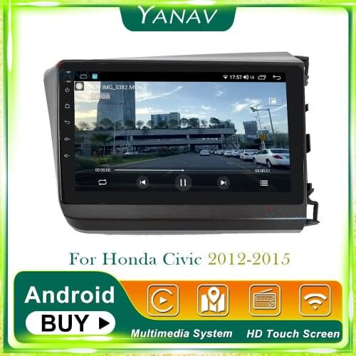 2 Din Car Radio Android Stereo Receiver For HONDA CIVIC 2012-2015 Right Hand Drive GPS Navigation Car Video Multimedia Player
