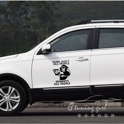 Car Stickers Monkeys Kill People Funny Creative Decals For Doors Auto Tuning Styling Waterproof Vinyls 33cm 50cm D22