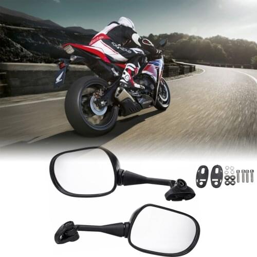 Pair Black 18mm Side Rearview Mirror Glass Back Motorcycle For Honda CBR600 CBR600RR CBR1000 CBR1000RR 2004-2007