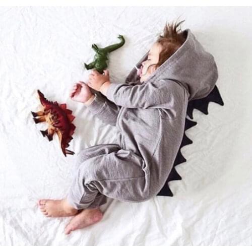 Cartoon Dinosaur Baby Rompers Spring Autumn Newborn Girl Clothing Long Sleeve Cotton Hoodie Baby Boys Clothes 0-18 Months