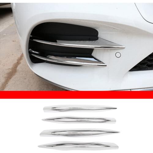 For Mercedes Benz C Class W205 S205 C180 C260 C300 2019 Car Accessories ABS Chrome Air Intake Grille Strips Trim 4 Pcs