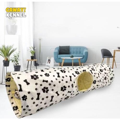 Cawayi Kennel Cat Tunnel Pet Tube Collapsible Play Toy Indoor Outdoor Kitty Puppy Toys for Puzzle Exercising Hiding Training