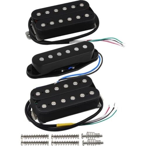FLEOR 3PCS Alnico 5 Electric Guitar Humbucker Pickup & Single Coil Pickup for HSH Guitar