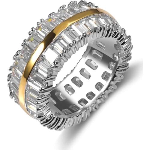 Exquisite White Crystal Zircon 925 Sterling Silver High Quantity Engagement Wedding Ring Size 6 7 8 9 10 F1588