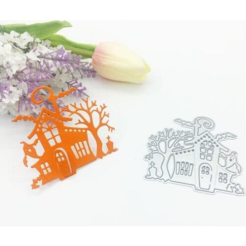 Julyarts 2019 New Helloween Tree Ghost House Metal Cutting Die for Scrapbooking Card Making Die Metal Crafts Gift Die Cut Stitch