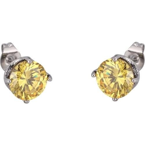 Classic Stainless Steel Zircon Stud Earrings for Women Girls Trendy Geometric Vintage Ladies Ear Jewelry Birthday Gift SP0786