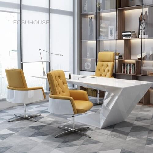 Modern High Back Boss Office Chairs Computer Chair Office Furniture Leather Swivel Armchair Ergonomics Big Class Chair Reclining