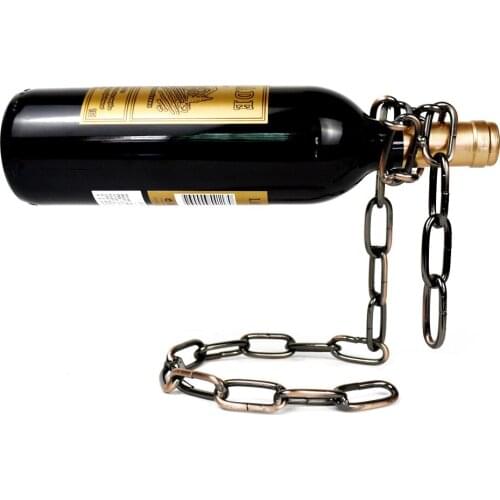 Cool Fashion Red Wine Bottle Bracket European-Style Creative Suspended Iron Rope Wine Rack Decoration Factory Outlet Decor Art