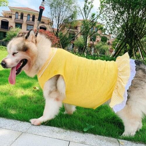 Summer Large Dog Clothes Big Dog Dress Husky Samoyed Alaskan Malamute Labrador Golden Retriever Skirt Puppy Small Dog Costume