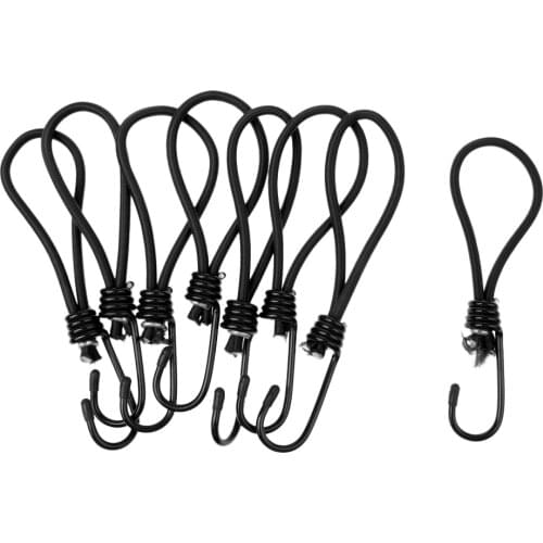 MagiDeal 8 Pieces Bungee Hook Tie - Tarpaulin Bungee Stretch Cord Straps w/ Hook for Camping Hiking Boating Tools Accessories