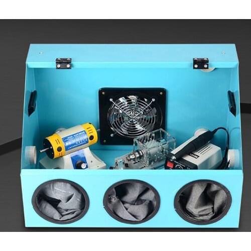 Metal Integrated Dust Box 220V Dense Wax Jade Dust-proof Protective Cver Tool Equipment Vacuum Box Bench Mill Engraving Machine