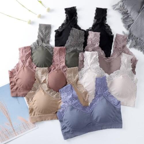 New Fashion Women Girls Sexy Lace Tube Crop Top Female Breathable No Steel Ring Seamless Bra Underwear One Size Lingerie