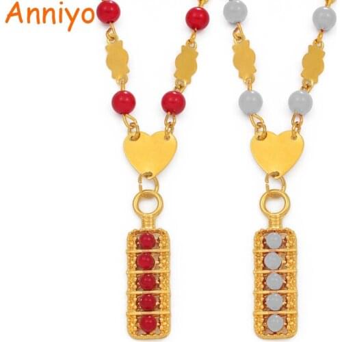 Anniyo Marshall Islands Pendant Gray Simulated-Pearl Ball Beads Necklaces Jewelry Micronesia Guam Jewellery Gifts #158906