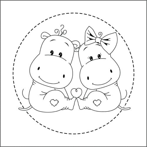 A hippopotamus Transparent Silicone Stamp And metal die/Seal for DIY scrapbooking/photo album Decorative clear stamp sheets