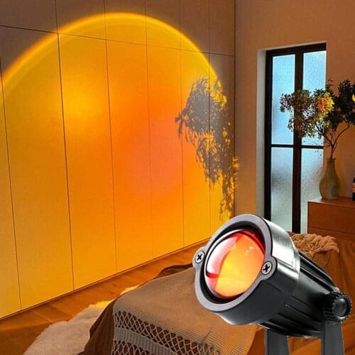 Rainbow Sunset Projection Lamps Atmosphere Night Light Home Coffee Shop Background Wall Decoration Colorful Lamp Dropshipping