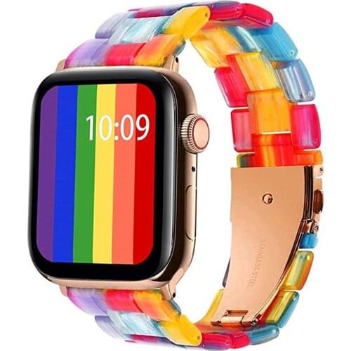 Resin Strap for apple watch 5 band women men straps for iwatch bands Series 4 3 2 pulseira 44mm 42mm 40mm 38mm Bracelet correa