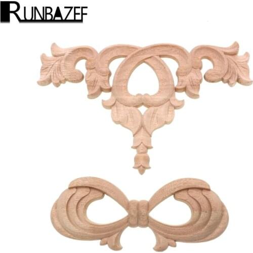 RUNBAZEF Solid Wood Furniture Home Decor Decoration Accessories New Carved Door Heart Flower Miniature Figurines Levitation