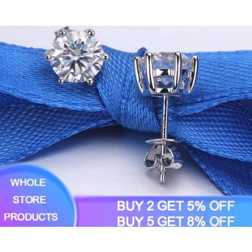 YANHUI Silver 925 Earrings Solitaire Zircon Stud Earrings For Women Silver 925 Jewelry With Certificate NE003