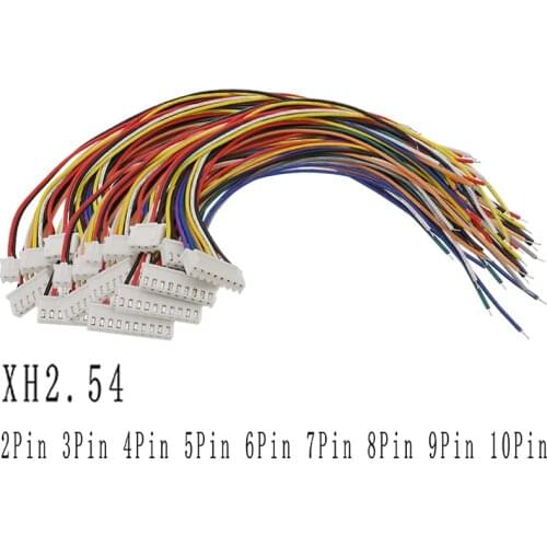 JST XH2.54 2-10 Pin Connector 2.54mm Pitch XH2.54 2P 3P 4P 5P 6P 7P 8P 9P 10 Pin JST Male Plug Wire Cable Connector Length 30CM