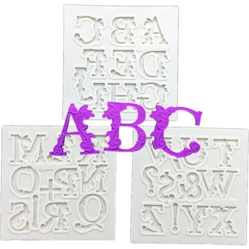 3 pcs/set Alphabet Uppercase Letter Silicone Mold Fondant Cake Decorating Tools Cupcake Chocolate Mold