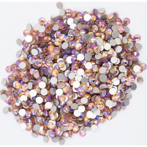 Light Peach AB SS3~SS30 Non Hotfix Rhinestone стразы Flatback Glass Stone Nail Rhinestones Diamond For DIY Nail Decorations