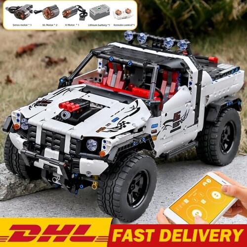 MOULD KING High-Tech The APP Motorized Silver Flagship Off-road Car Building Blocks Bricks Kids Educational Toys Christmas Gifts