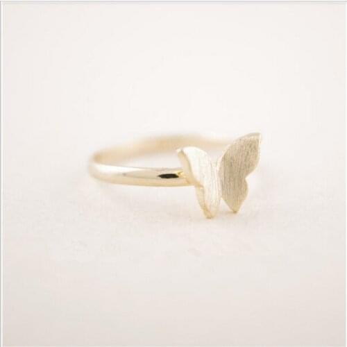 WJZB 10PCS/lot Fashion simple butterfly ring for women wholesale free shipping