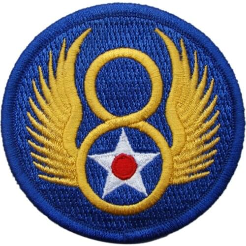 WWII Us 8th Divisional Embroidered Patches The "Mighty Eighth" Airforce