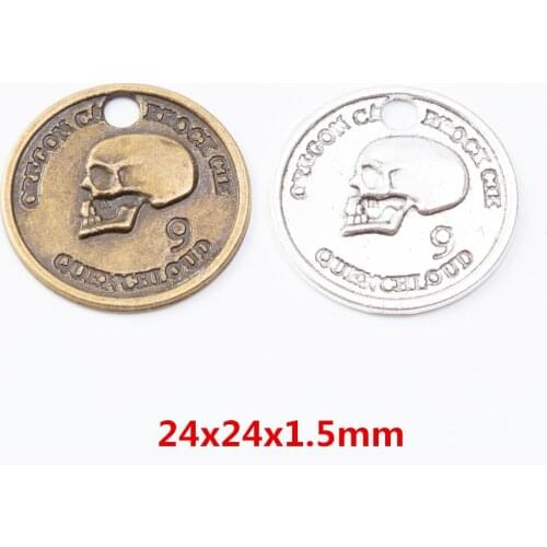 10pcs Vintage skull zinc alloy charms pendant DIY Bracelet Necklace metal jewelry accessories 7369