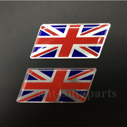 2pcs United Kingdom UK Flag Car Trunk Rear Emblem Badge Motorcycle Decal Sticker