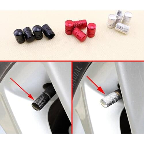 4pcs Car Automible Wheels Tire Tyre Valve Cap Parts Dust Air Dustproof Screw Cover Aluminium Style Decoration Accessories Trim