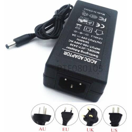 1pcs Adequate power 24V3A AC 100V-240V Converter Adapter DC 24V 3A 3000mA Power Supply DC 5.5mm x 2.5mm Charger