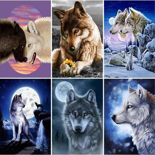 DIY Wolf 5D Diamond Painting Full Square Drill Animal Diamont Embroidery Cross Stitch Kits Home Decor Artwork Handmade Gifts
