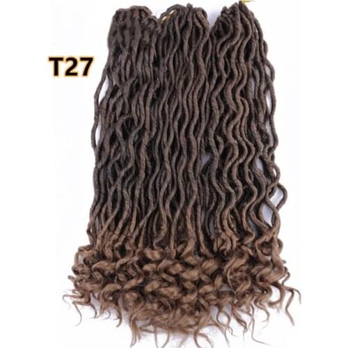 Free Shipping 18" Goddess Dreadlocks Hair Faux Locs 100G 24Roots Crochet Braids Hair Ombre Synthetic Hair Extensions
