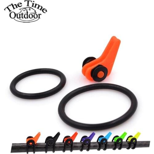 Fishing Hook Keeper Holder 6pcs Fishing Rod Hook Lure Bait Sliding Adjustable Hanger Bait Treble Fishing Line Buckle Accessories