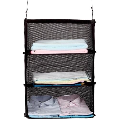 Travel Luggage Organize Storage Suitcase Hanging 3 Shelves To Go, Portable Hanging Organizer Clothing Towel Rack Travel Storage