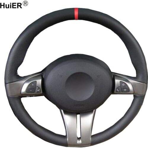 HuiER Hand Sewing Car Steering Wheel Cover For BMW Z4 2003 2004 2005 2006 2007 2008 Braid on the Steering-wheel Car Accessories
