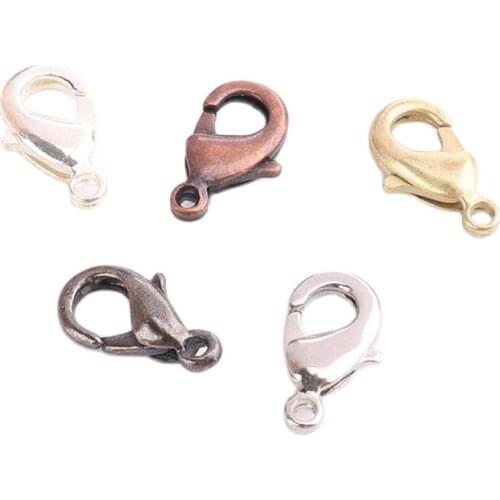 Lobster Clasp Hook 12*6mm and Open Circle Jump Rings snap buckle chain For DIY necklace bracelet Jewelry Making Accessories