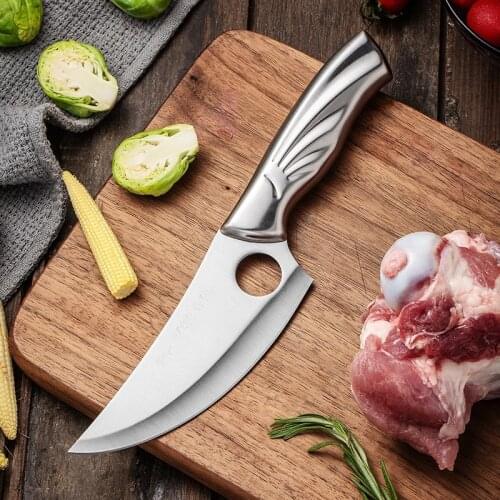 Fishing Pocket Knife Boning Knife Handmade Stainless Steel Kitchen Meat Cleaver Outdoor Cooking Cutter Butcher Knife Sleeves