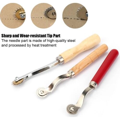 3pcs DIY Leather Paper Fabric Craft Sewing Wheel Roulette Tool Stitch Marker Cutting Tool For Cloth Fabric Paper Wallpaper