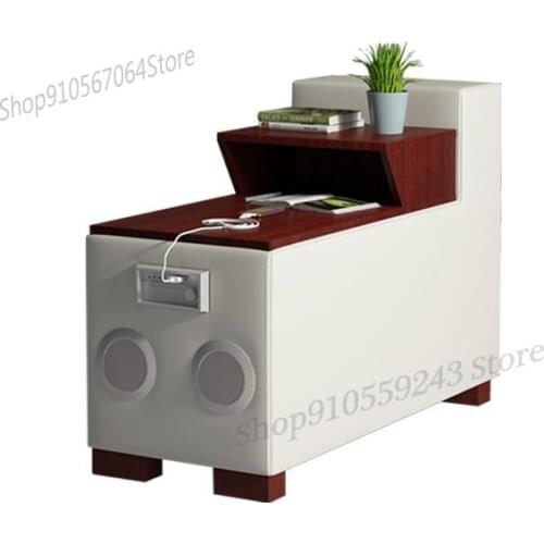 Leather Cloth Art Sofa Music Side Table Simple Smart Side Cabinet Small Coffee Table Nordic Multi-function Armrest Side Table Co