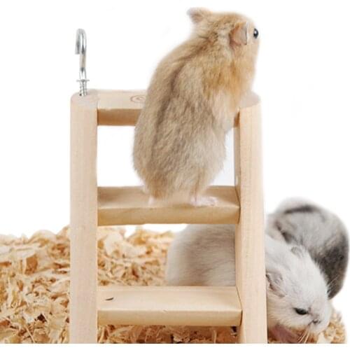 Hamster Ladder Interactive Hamster Toys Small Animal Exercise Toy Hamster Climbing Toy Wooden Ladder Cage Toys for Hamster Rat