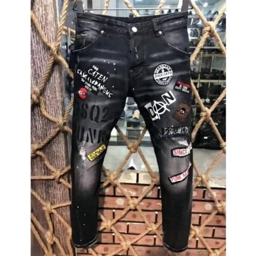Men DSQ2 Jeans Pencil Pants Motorcycle Party Casual Trousers Street Clothing 2021 Denim Man Clothin 9605