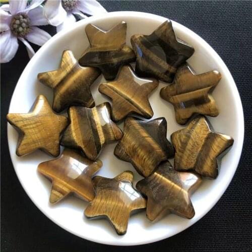 Natural Tigers Eye stone Star Shaped Healing Chakra Polished Home Decor Natural Stones and Minerals