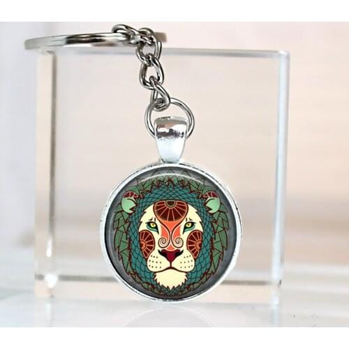 New Star Zodiac Sign 12 Constellation Car Keychain & Women Men Pendants key chain Lovers Car Keyring Leo Astrology Pendant