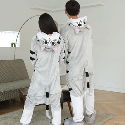 New Children Cheese Cat Cartoon Home Pajamas Kigurumi Costume Soft Warm Sleepwear Jump Suit Free Shipping