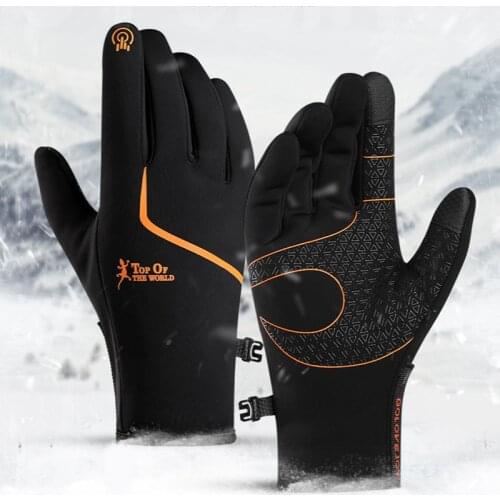 New Winter Warm Cycling Gloves Outdoor Thermal Windproof Waterproof Sports Reflective Non-slip Touch Screen Mountain Ski Gloves