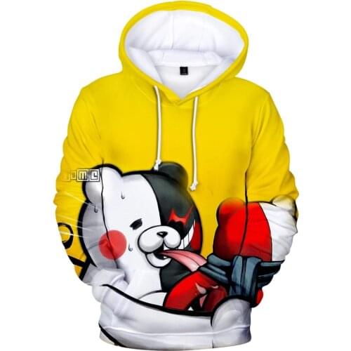 New Monokuma 3D Hoodies Men Sweatshirt Hip Hop Fashion New style Hoodie Sweatshirt Japanese Casual 3D Sweatshirt XXS-4XL